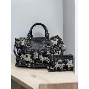 Y2K Coach F15653 Ashley 1941 Horse & Carriage Satchel Bag & Pleated Wristlet